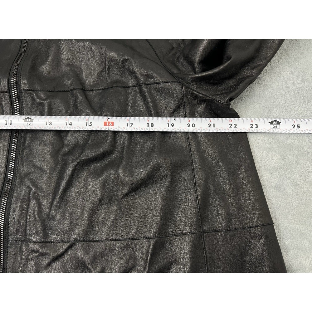 Lafayette 148 New York Laser Cut 100% Leather Front Full Zipper Jacket Size XL - Picture 10 of 13